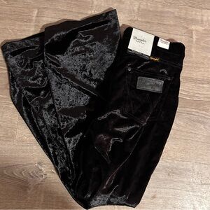 Wrangler Retro High Rise flare Black Velvet Pants